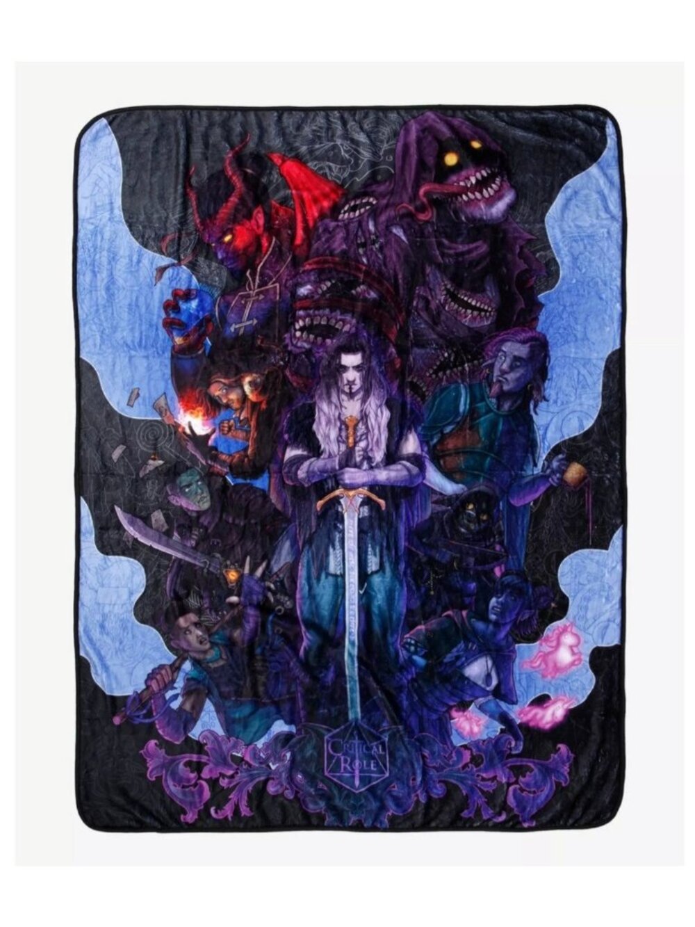 Critical Role Group Throw Blanket 60 X 45 Plush Velveteen Soft Purple